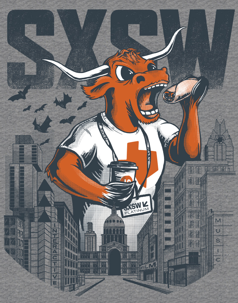 SXSW t-shirt comp detail